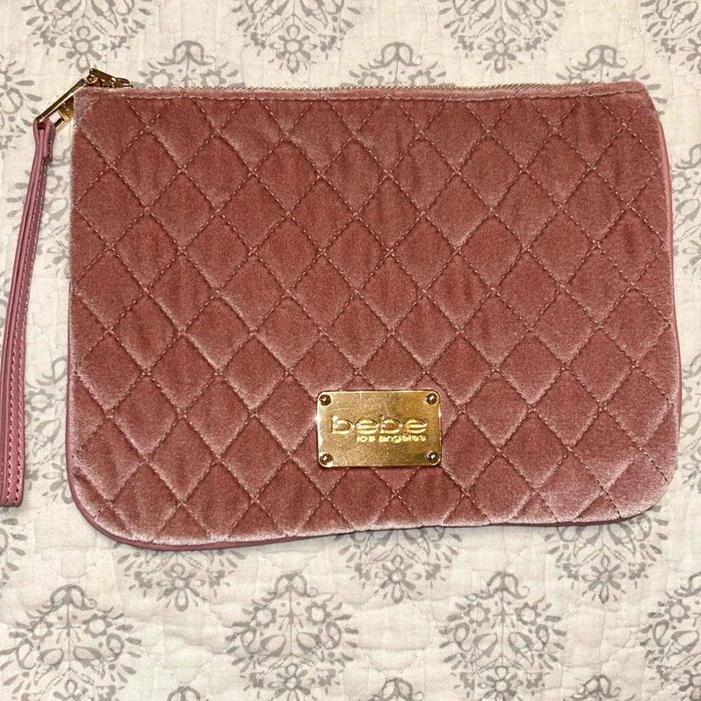 {BEBE} Quilted Pink, Velvet Wristlet